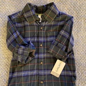 Carter's Navy and Red Plaid Button Down Shirt